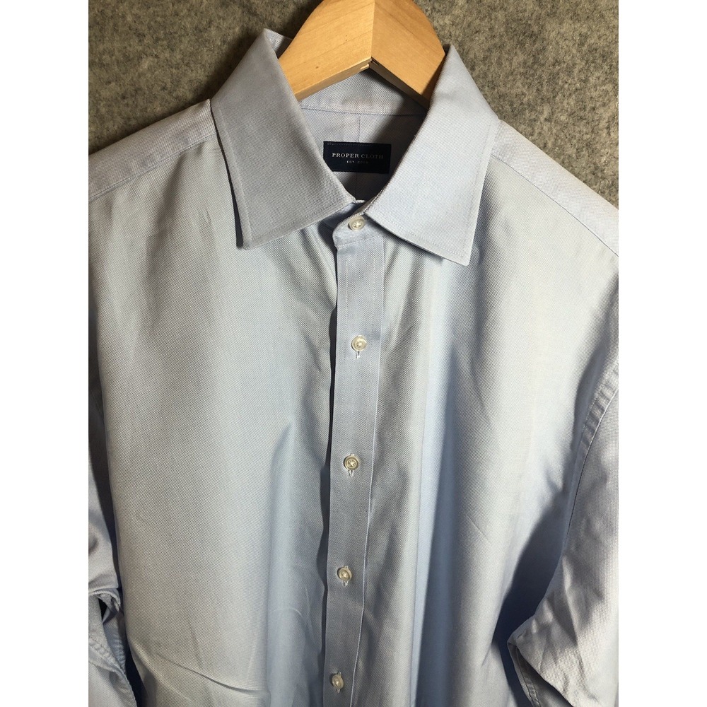 Proper Cloth Shirt Mens Extra Large Blue Business Career Classic